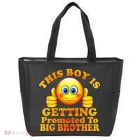 This Boy is Getting Promoted To Big Brother Smiley Emoji Tote Bag thumb 0