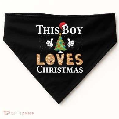 This Boy Loves Christmas USA-Made Doggie Bandana