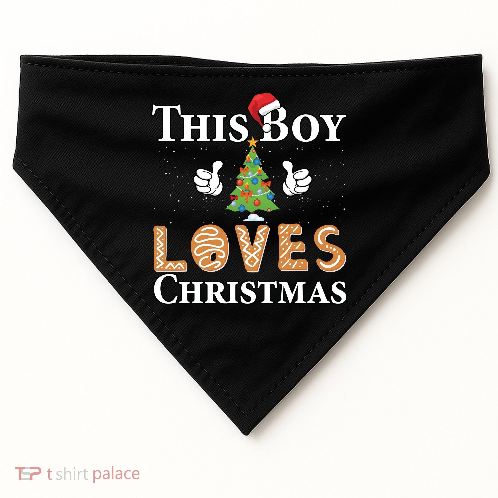 This Boy Loves Christmas USA-Made Doggie Bandana