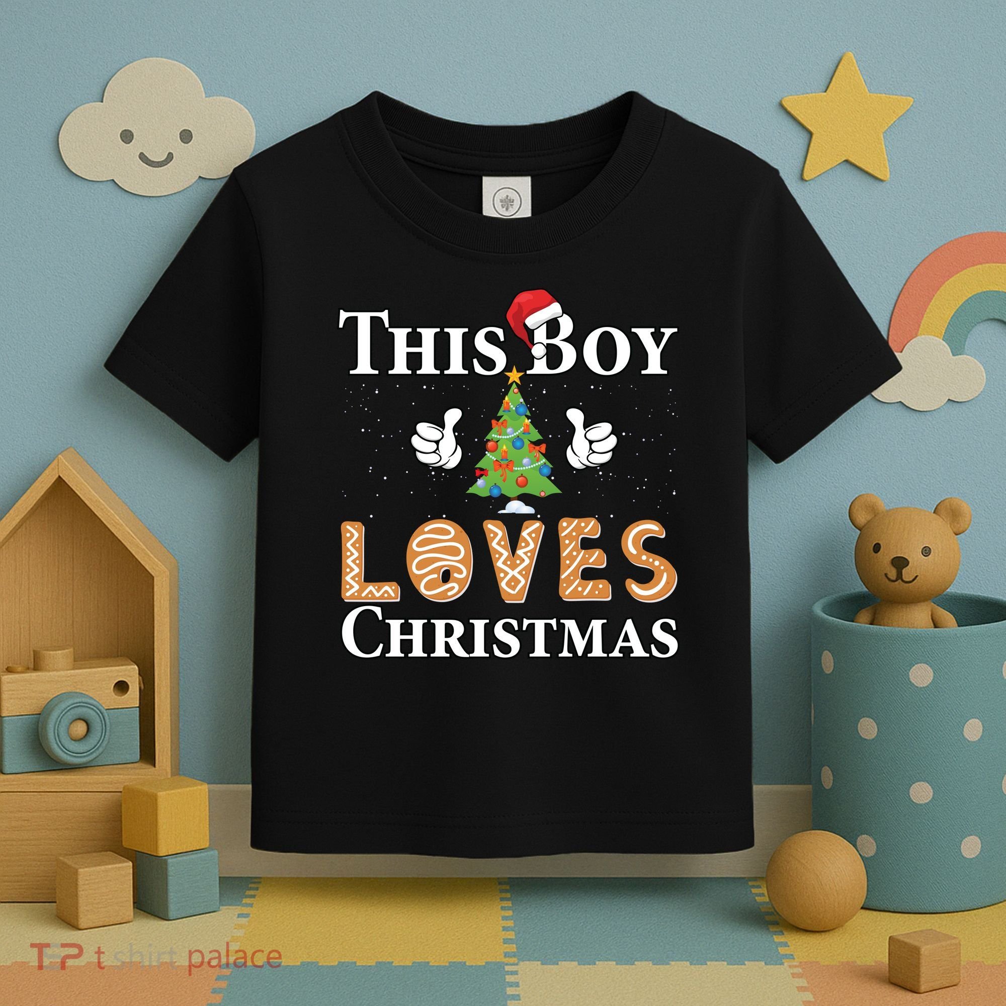 This Boy Loves Christmas Toddler T-Shirt