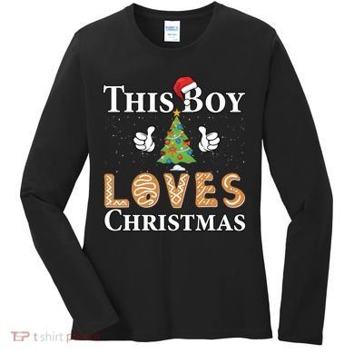 This Boy Loves Christmas Women's Long Sleeve Shirt