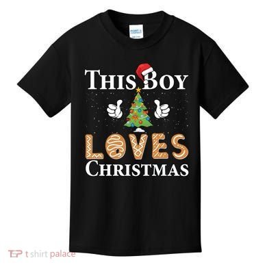 This Boy Loves Christmas Kids T-Shirt