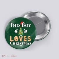 This Boy Loves Christmas Button thumb 0