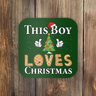 This Boy Loves Christmas Coaster
