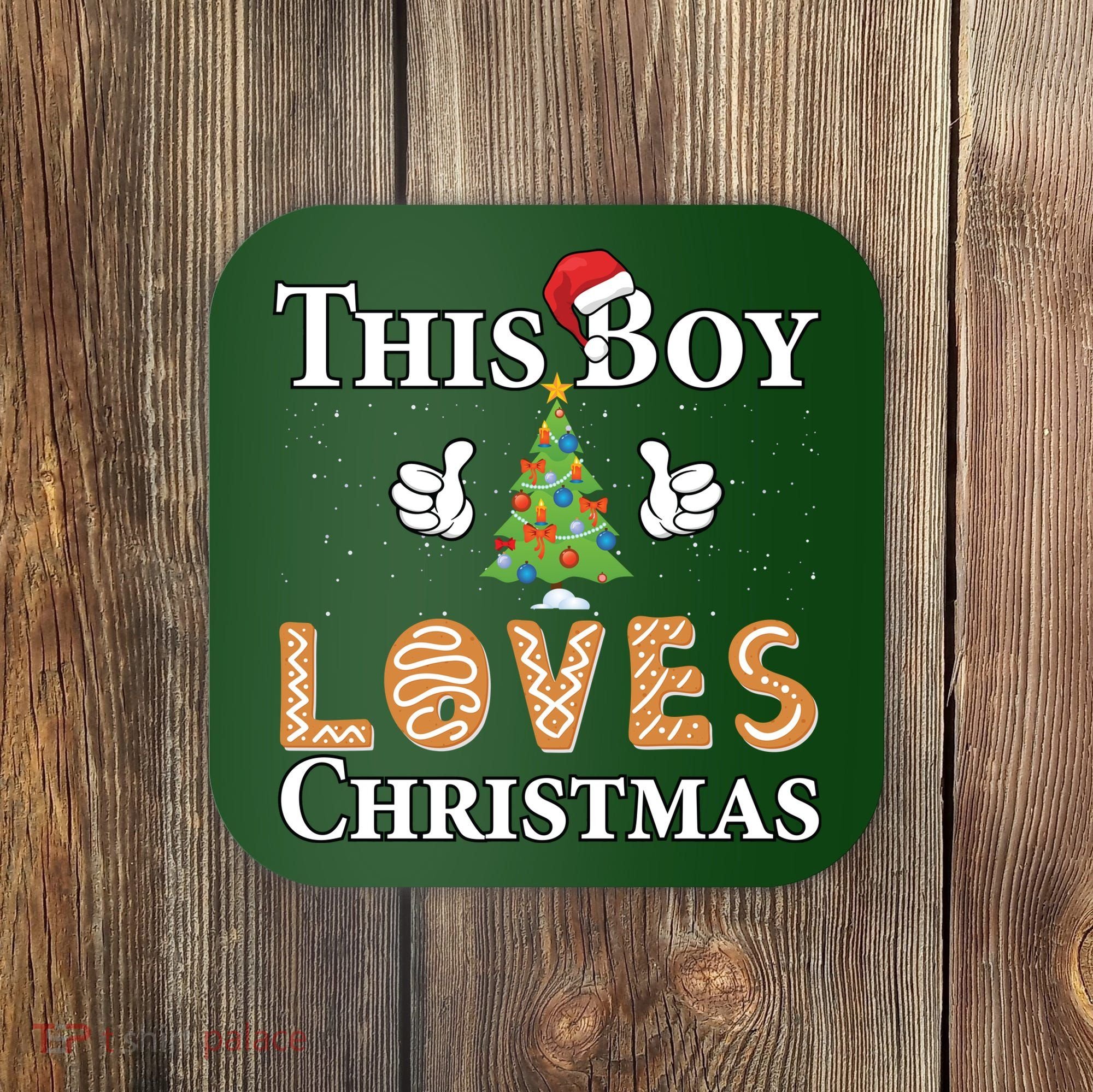 This Boy Loves Christmas Coaster