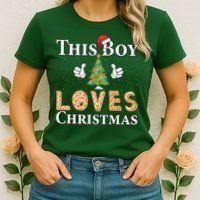 This Boy Loves Christmas Women's T-Shirt thumb 2