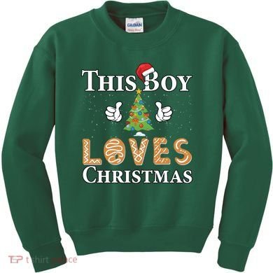 This Boy Loves Christmas Kids Sweatshirt