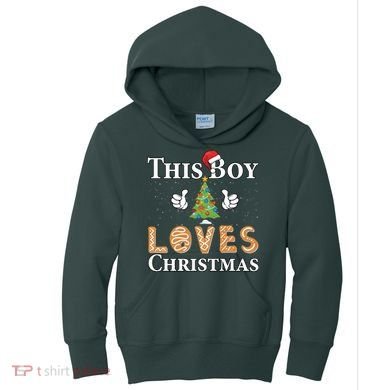 This Boy Loves Christmas Kids Hoodie