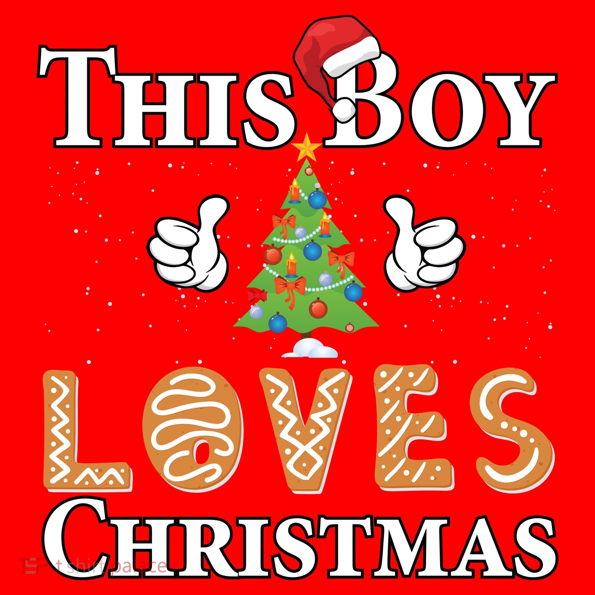 This Boy Loves Christmas Santa Hat