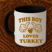 This Boy Loves Turkey Coffee Mug thumb 2