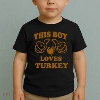This Boy Loves Turkey Toddler T-Shirt thumb 2