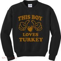 This Boy Loves Turkey Kids Sweatshirt thumb 0