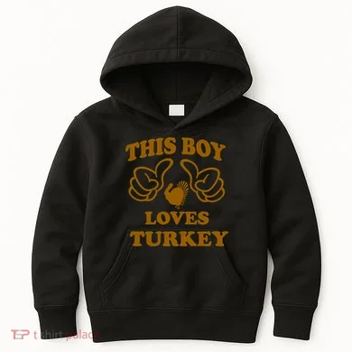 This Boy Loves Turkey Kids Hoodie