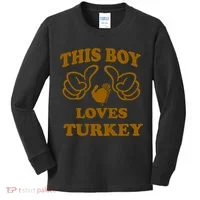 This Boy Loves Turkey Kids Long Sleeve Shirt thumb 0