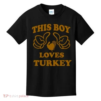 This Boy Loves Turkey Kids T-Shirt