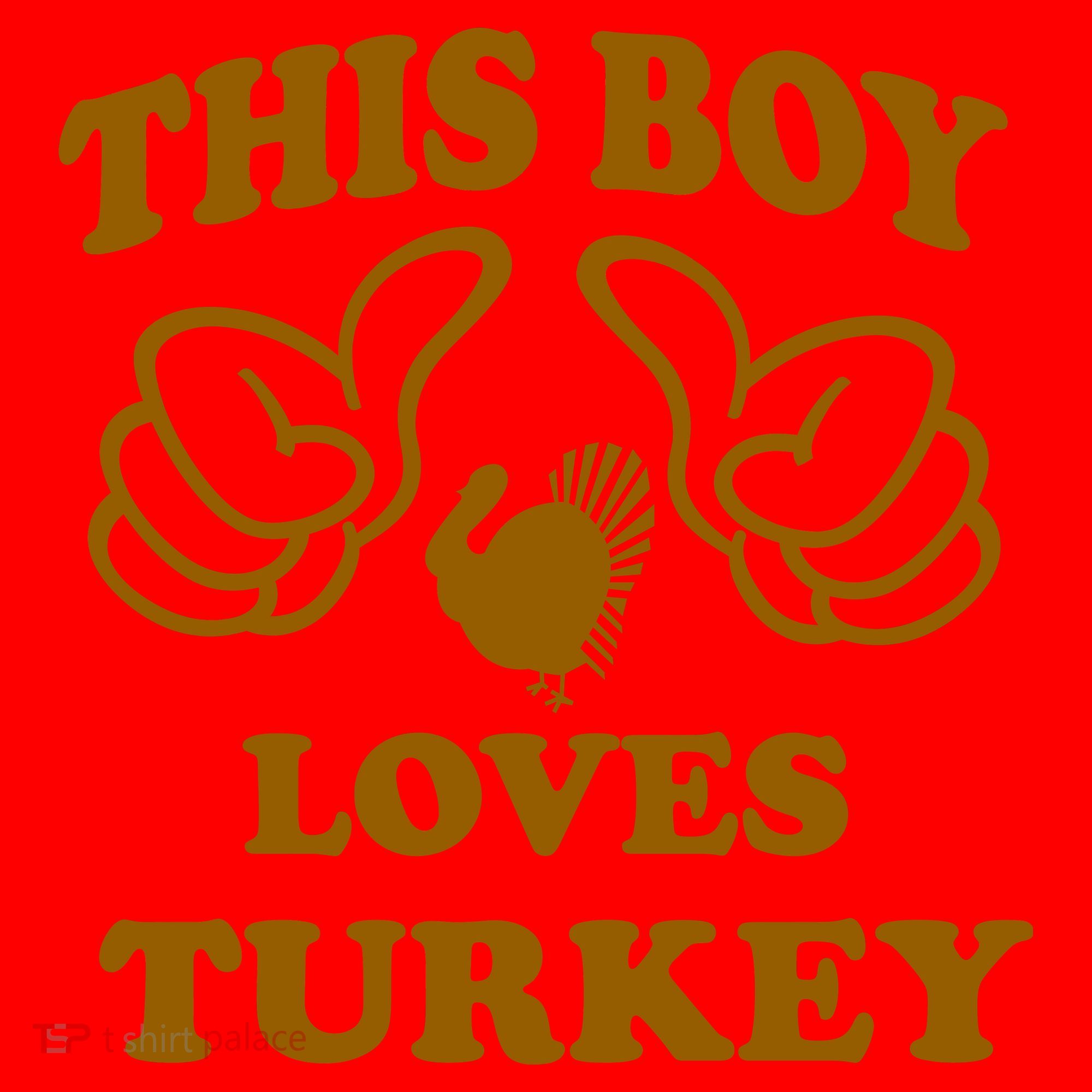 This Boy Loves Turkey Santa Hat
