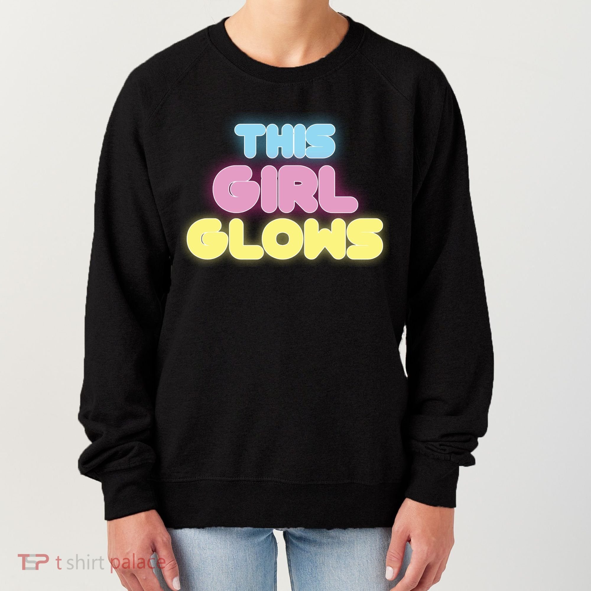 This Girl Glows Retro Neon Party Women's Sweatshirt