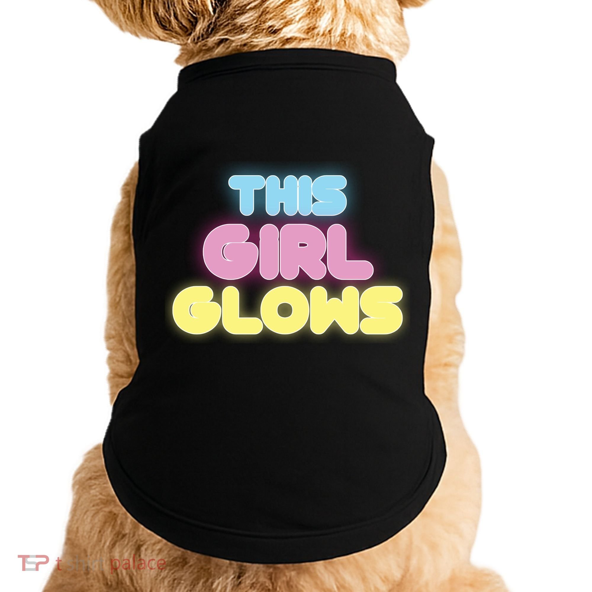 This Girl Glows Retro Neon Party Doggie Tank