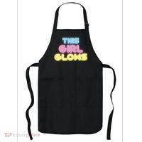 This Girl Glows Retro Neon Party Apron thumb 0