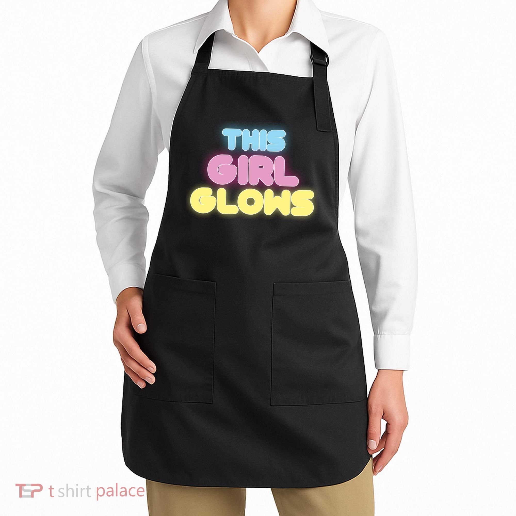 This Girl Glows Retro Neon Party Apron