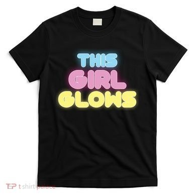 This Girl Glows Retro Neon Party T-Shirt