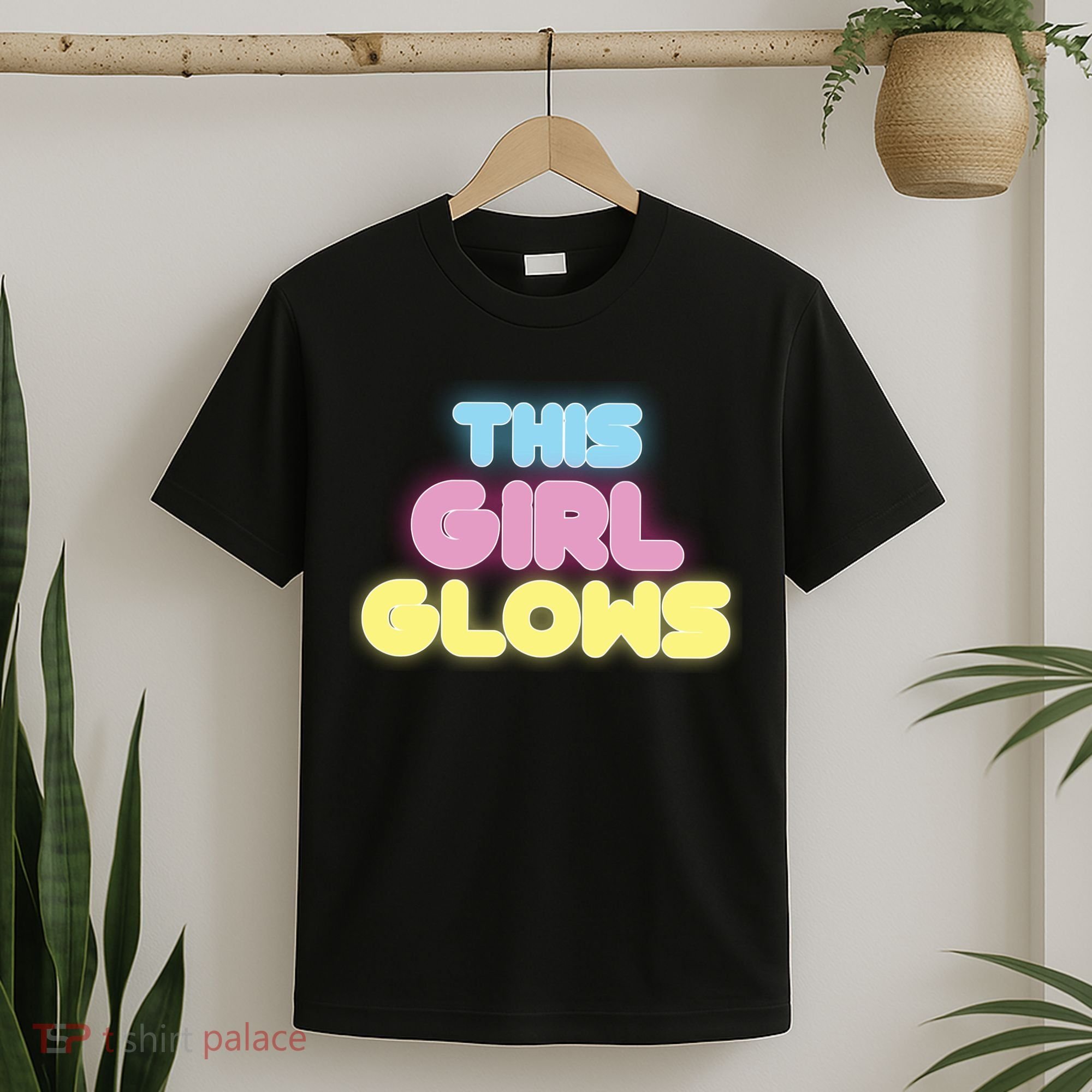 This Girl Glows Retro Neon Party T-Shirt