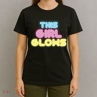 This Girl Glows Retro Neon Party T-Shirt thumb 4