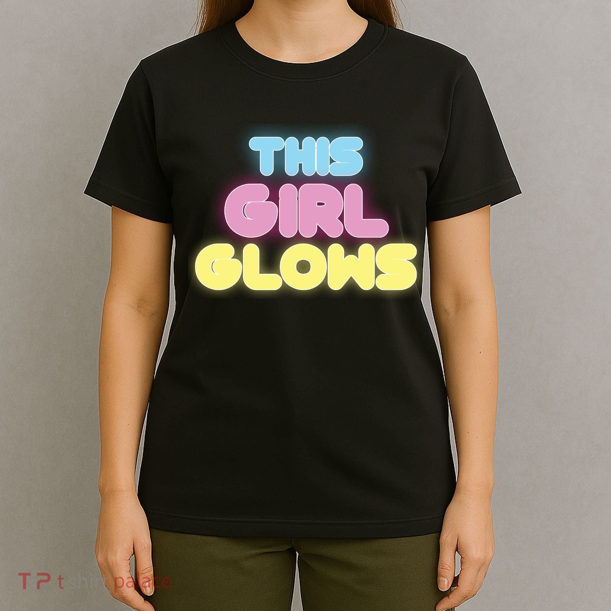 This Girl Glows Retro Neon Party T-Shirt