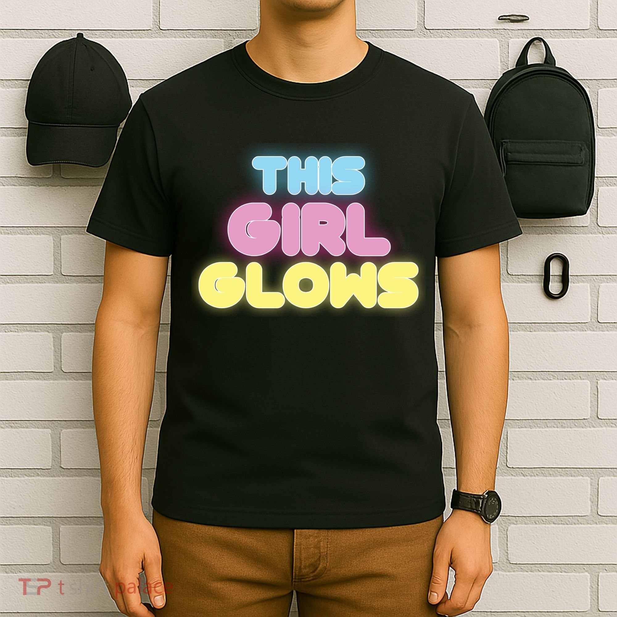 This Girl Glows Retro Neon Party T-Shirt