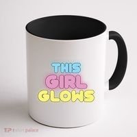 This Girl Glows Retro Neon Party Coffee Mug thumb 1