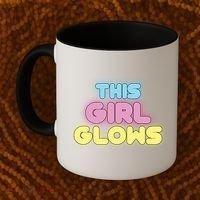 This Girl Glows Retro Neon Party Coffee Mug thumb 2