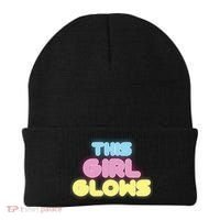 This Girl Glows Retro Neon Party Beanie thumb 0