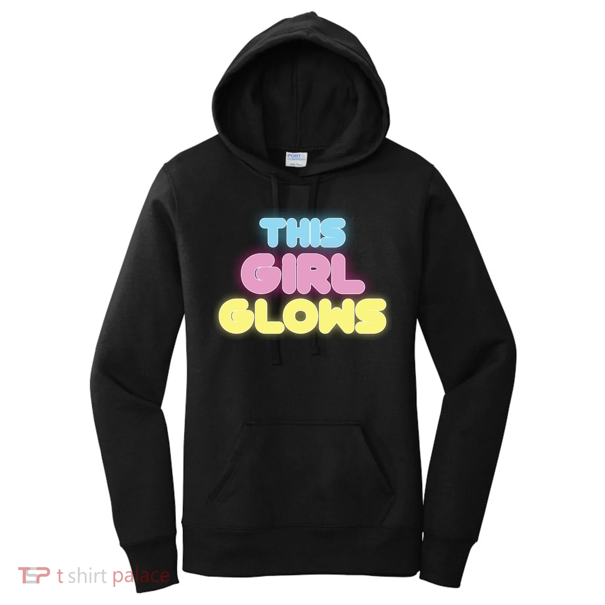This Girl Glows Retro Neon Party Women's Hoodie