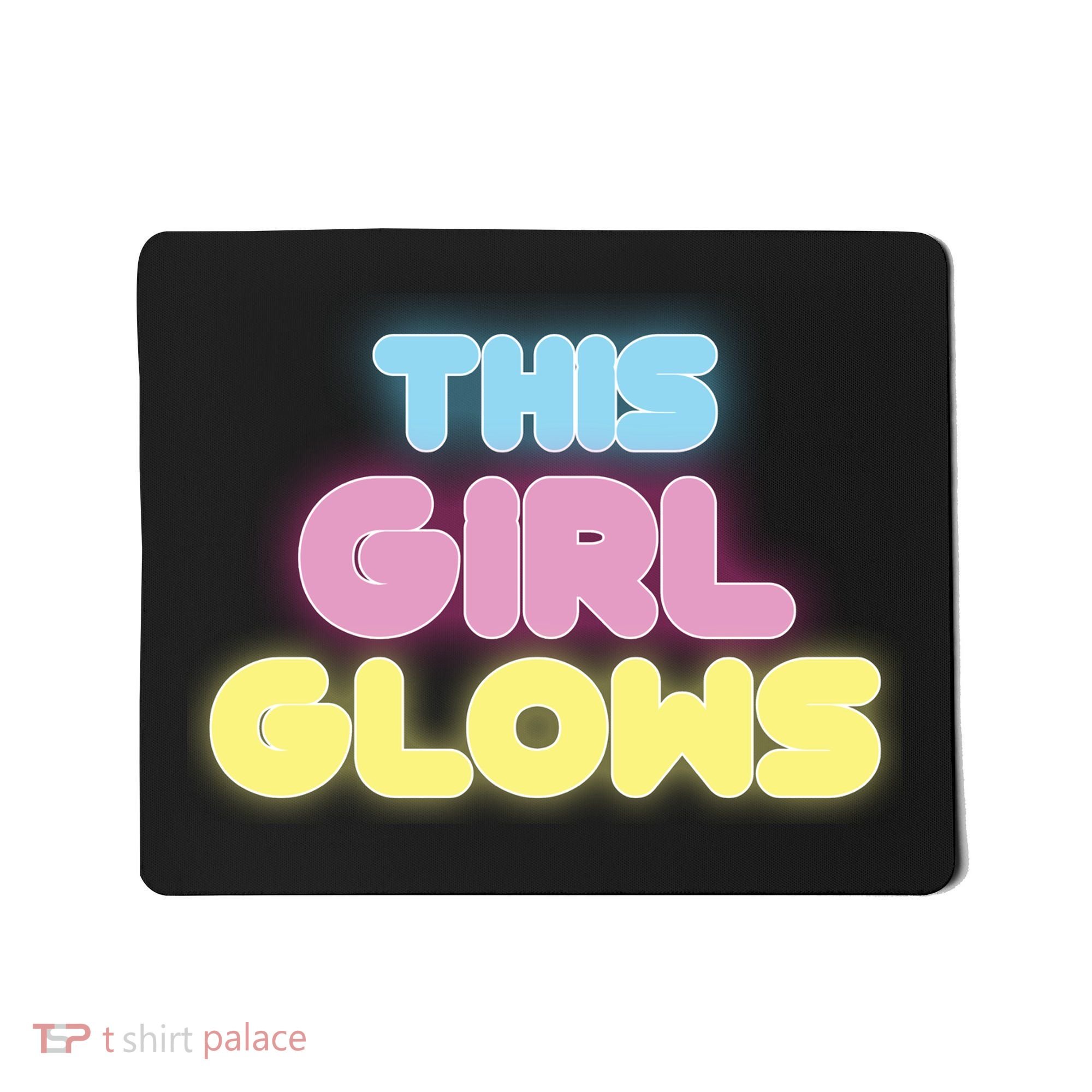 This Girl Glows Retro Neon Party Mousepad
