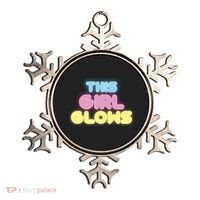 This Girl Glows Retro Neon Party Ornament thumb 0