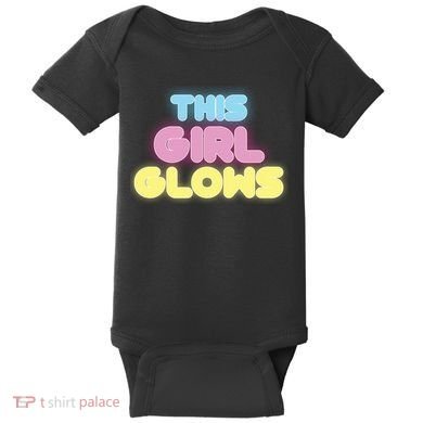 This Girl Glows Retro Neon Party Baby Bodysuit