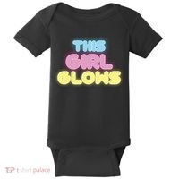 This Girl Glows Retro Neon Party Baby Bodysuit thumb 0