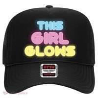 This Girl Glows Retro Neon Party Hat thumb 0