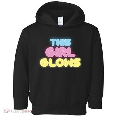 This Girl Glows Retro Neon Party Toddler Hoodie
