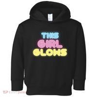 This Girl Glows Retro Neon Party Toddler Hoodie thumb 0