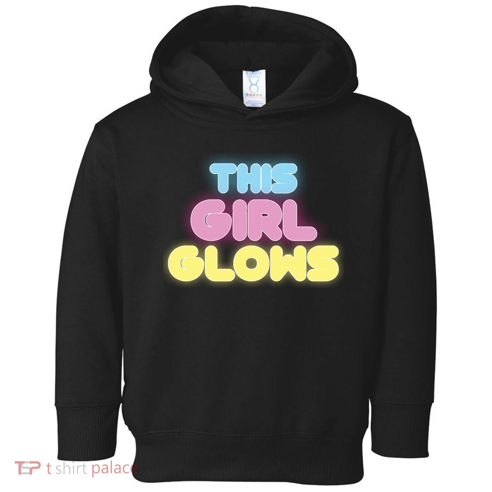 This Girl Glows Retro Neon Party Toddler Hoodie