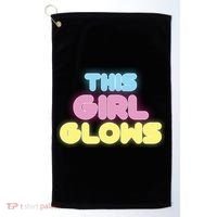 This Girl Glows Retro Neon Party Golf Towel thumb 0