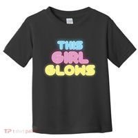 This Girl Glows Retro Neon Party Toddler T-Shirt thumb 0
