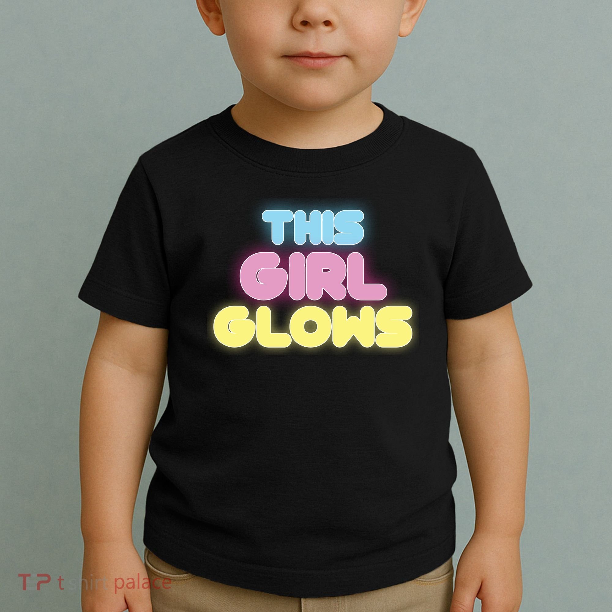 This Girl Glows Retro Neon Party Toddler T-Shirt