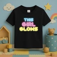 This Girl Glows Retro Neon Party Toddler T-Shirt thumb 3