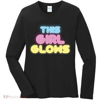 This Girl Glows Retro Neon Party Women's Long Sleeve Shirt
