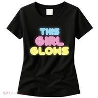 This Girl Glows Retro Neon Party Women's T-Shirt thumb 0