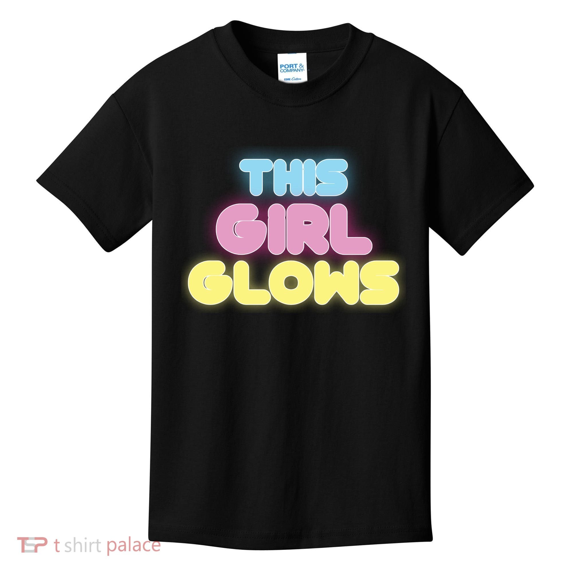 This Girl Glows Retro Neon Party Kids T-Shirt