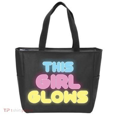 This Girl Glows Retro Neon Party Tote Bag