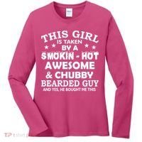 This Girl Is Taken By Smokin Hot Chubby Bearded Guy Women's Long Sleeve Shirt thumb 0